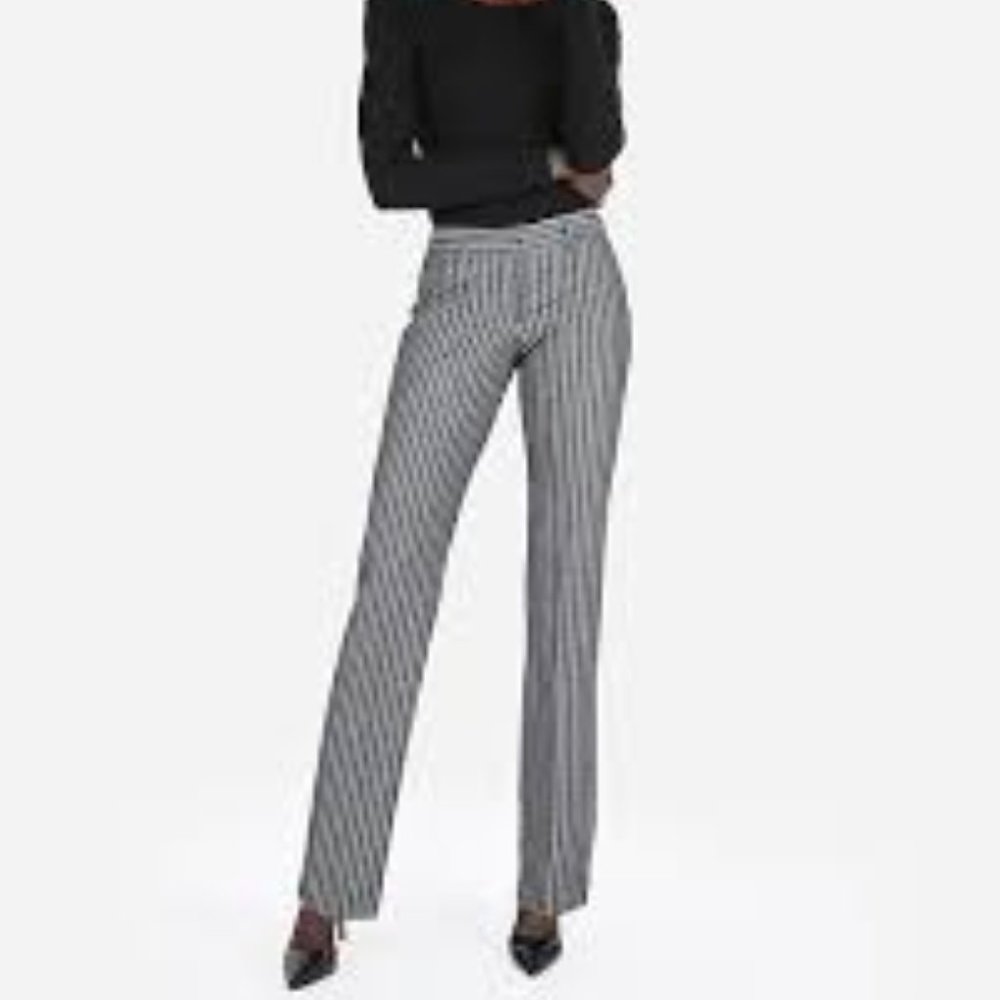 Sale! NWT - Express Pinstripe Editor Pant in Grey - 8 Regular